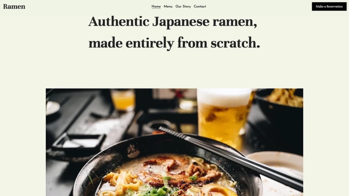 Template Ramen da Strikingly Template Ramen da Strikingly