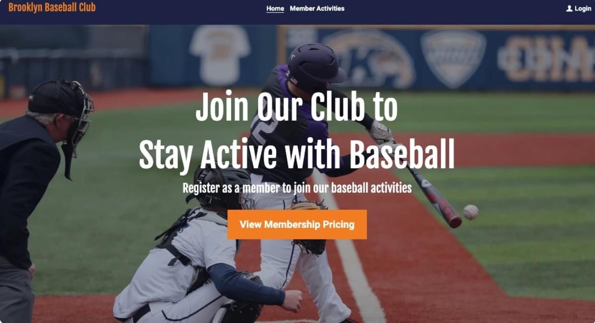 Modelo de Clube de Baseball da Strikingly Modelo de Clube de Baseball da Strikingly