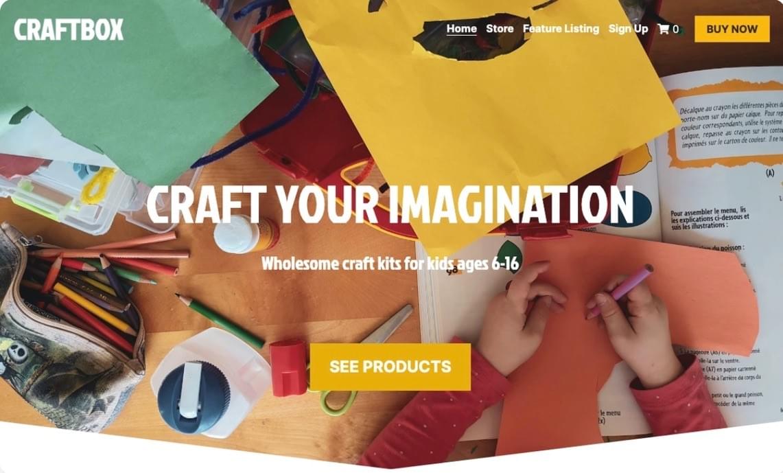 CraftBox-sjabloon van Strikingly CraftBox-sjabloon van Strikingly