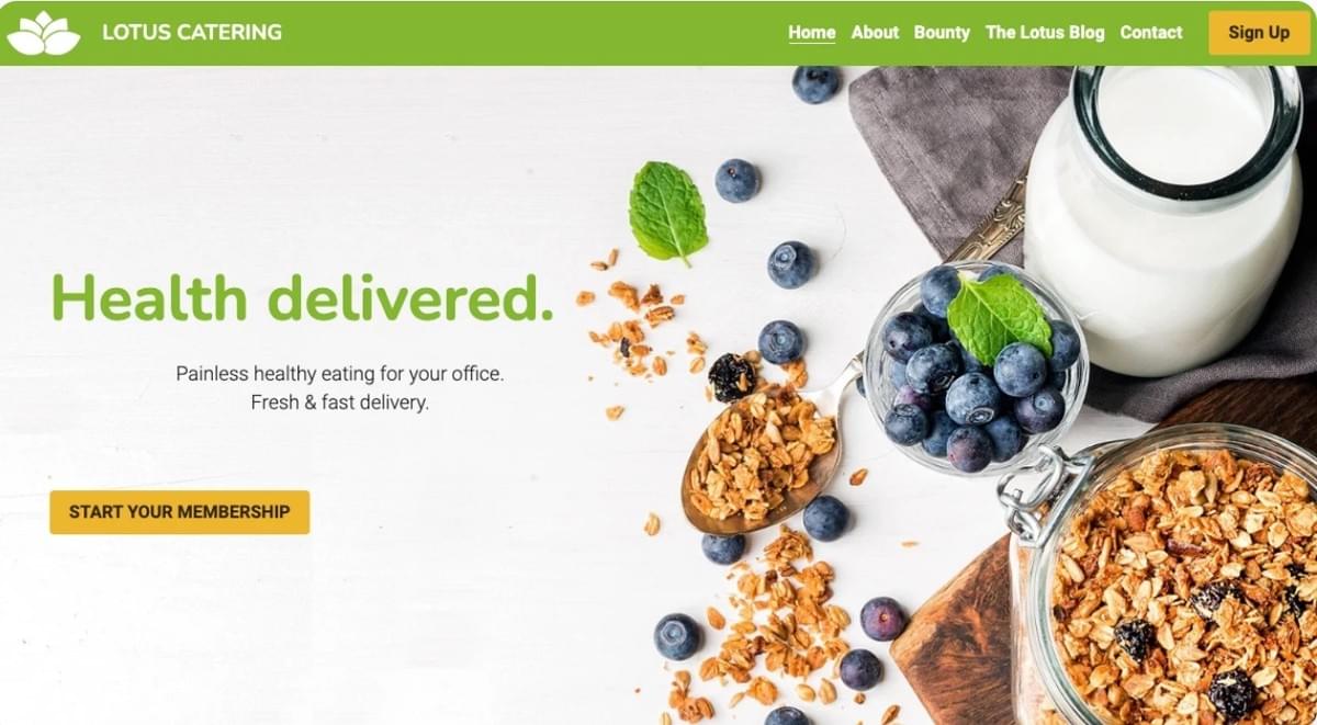 Lotus Catering-Vorlage von Strikingly Lotus Catering-Vorlage von Strikingly