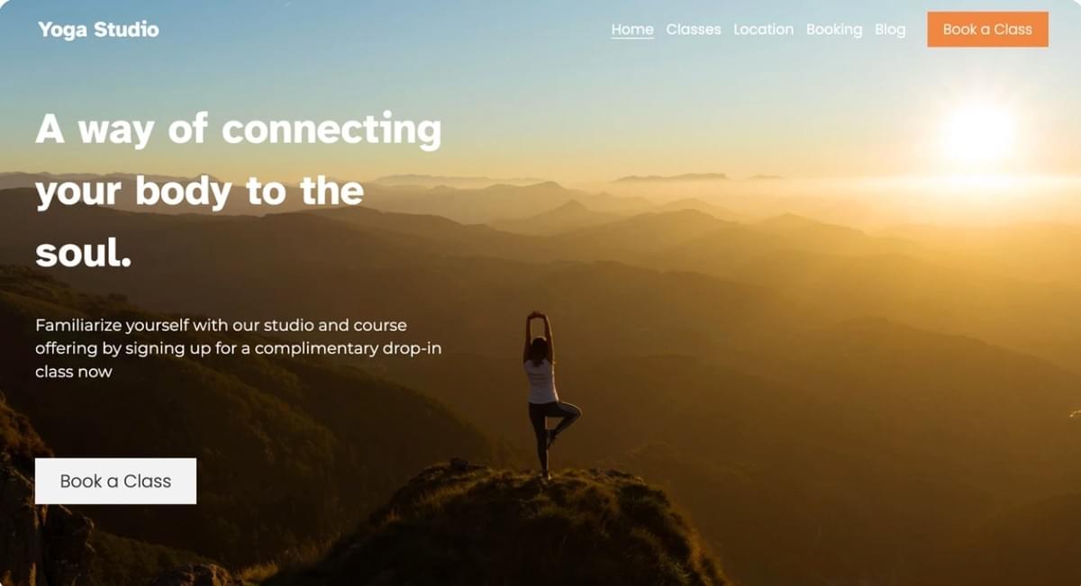 Modelo de Yoga da Strikingly Modelo de Yoga da Strikingly