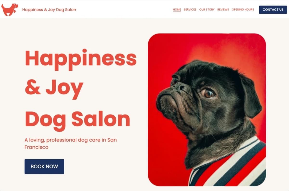 Happy Dog Salon Vorlage von Strikingly Happy Dog Salon Vorlage von Strikingly