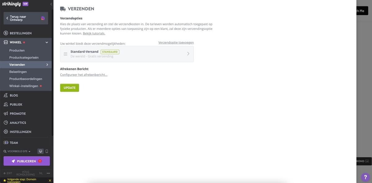 gratis verzending met Strikingly website gratis verzending met Strikingly website