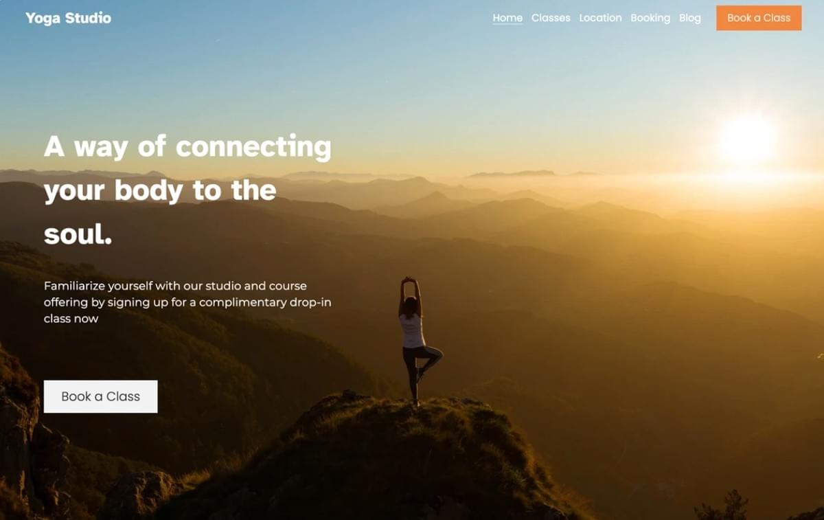 Yoga-sjabloon van Strikingly Yoga-sjabloon van Strikingly