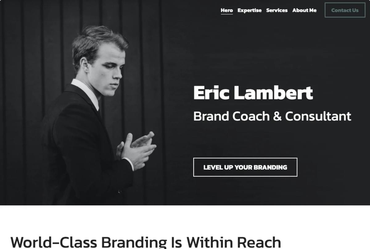 Sjabloon voor merkcoach van Strikingly Sjabloon voor merkcoach van Strikingly