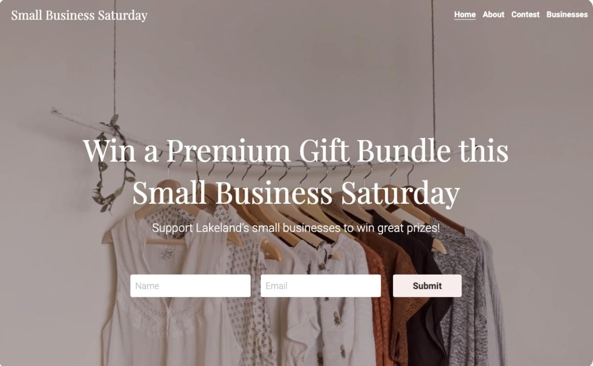 Small Biz Contest Template van Strikingly Small Biz Contest Template van Strikingly