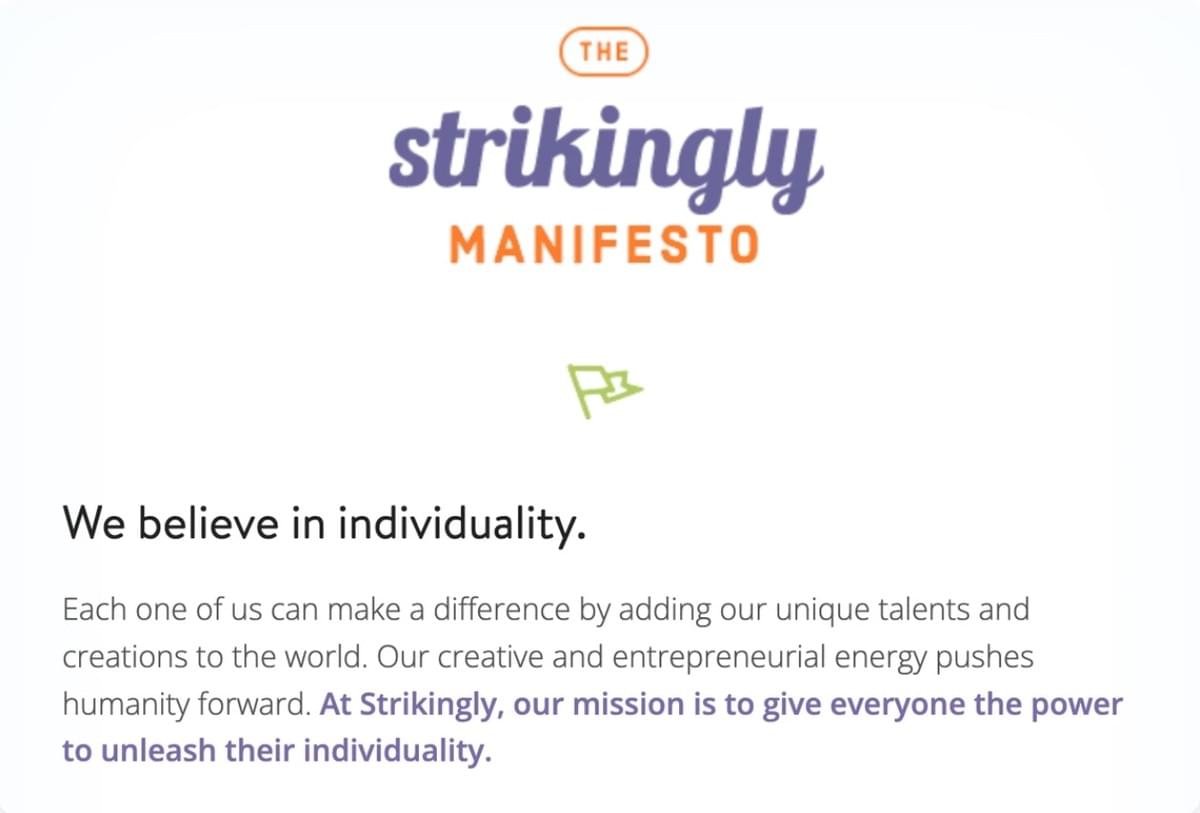 Strikingly Brand Manifesto Strikingly Brand Manifesto