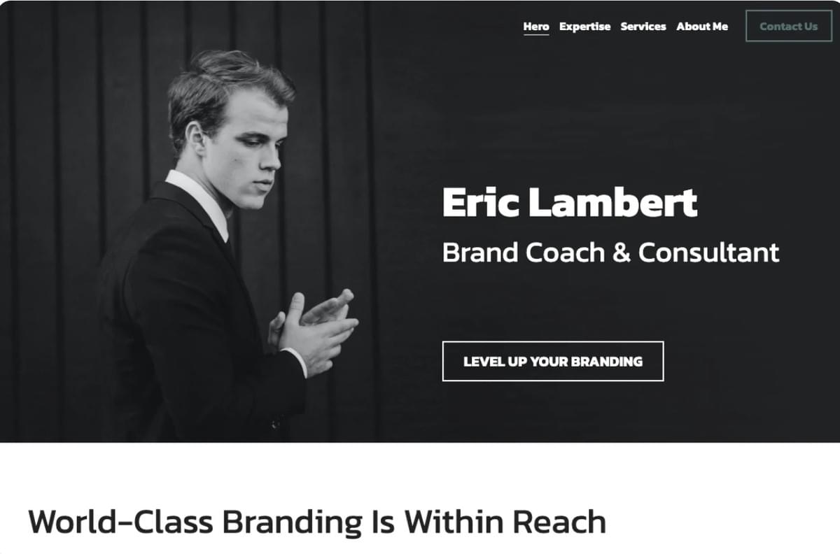 Brand Coach Template von Strikingly Brand Coach Template von Strikingly
