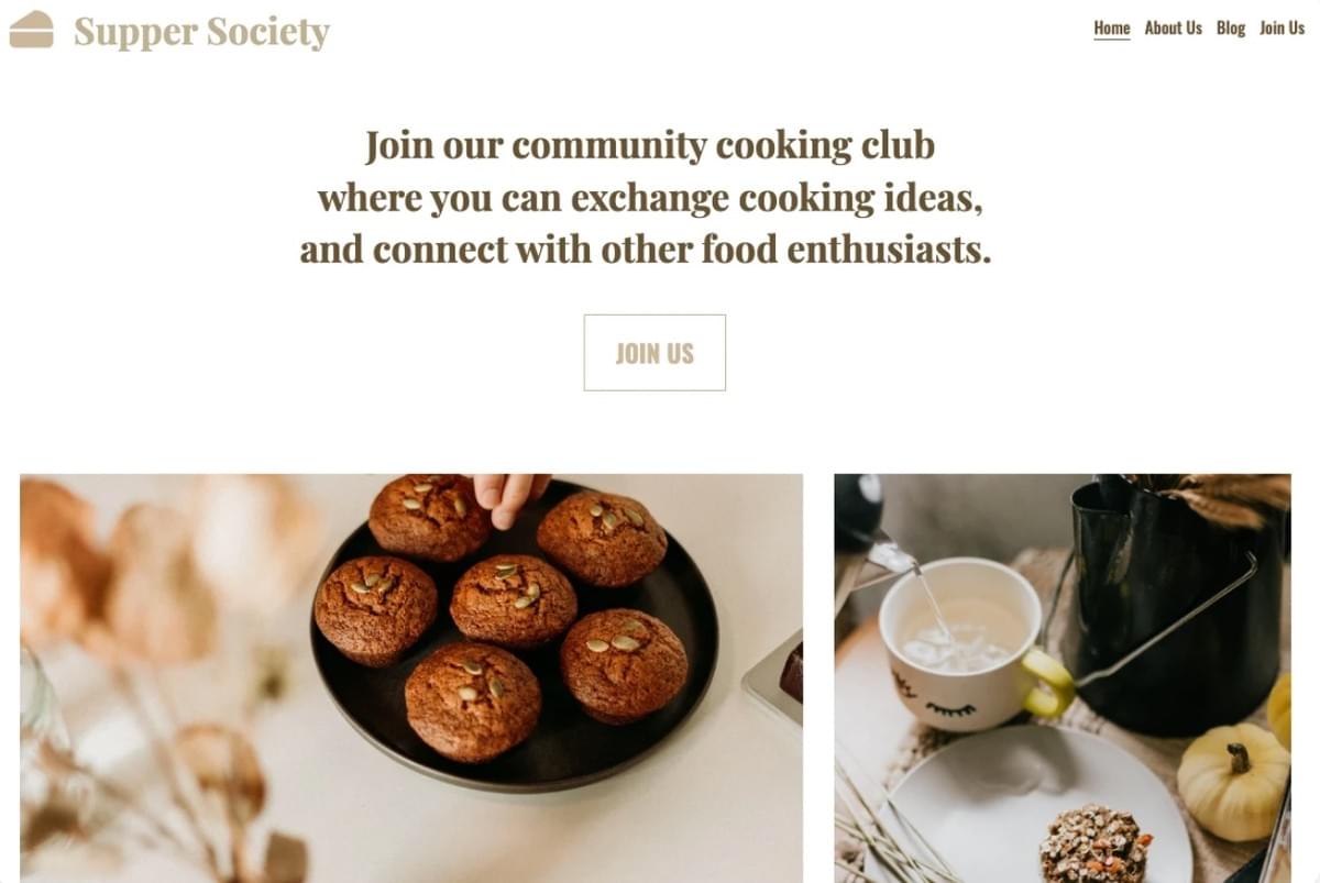 Template Supper Society da Strikingly Template Supper Society da Strikingly