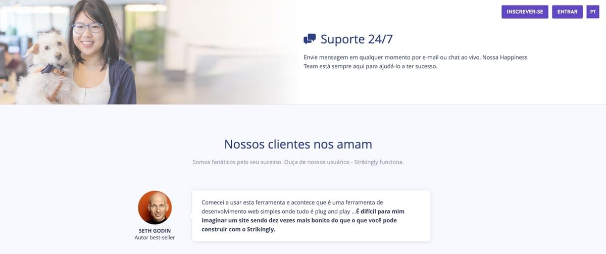 Suporte ao Cliente Strikingly Suporte ao Cliente Strikingly