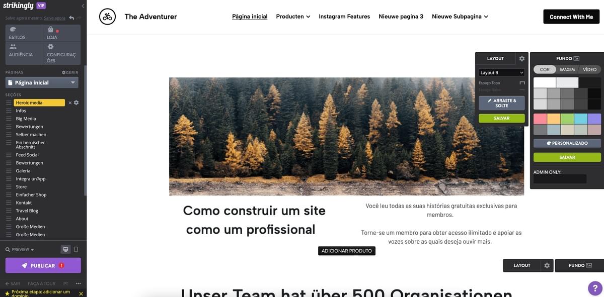 Editor de Sites Impressionante Editor de Sites Impressionante