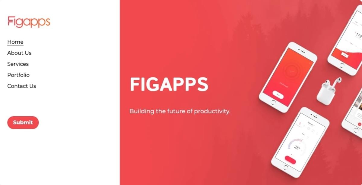 Modelo FigApps da Strikingly Modelo FigApps da Strikingly