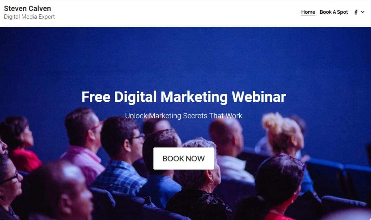 Modelo de Webinar de Marketing do Strikingly Modelo de Webinar de Marketing do Strikingly