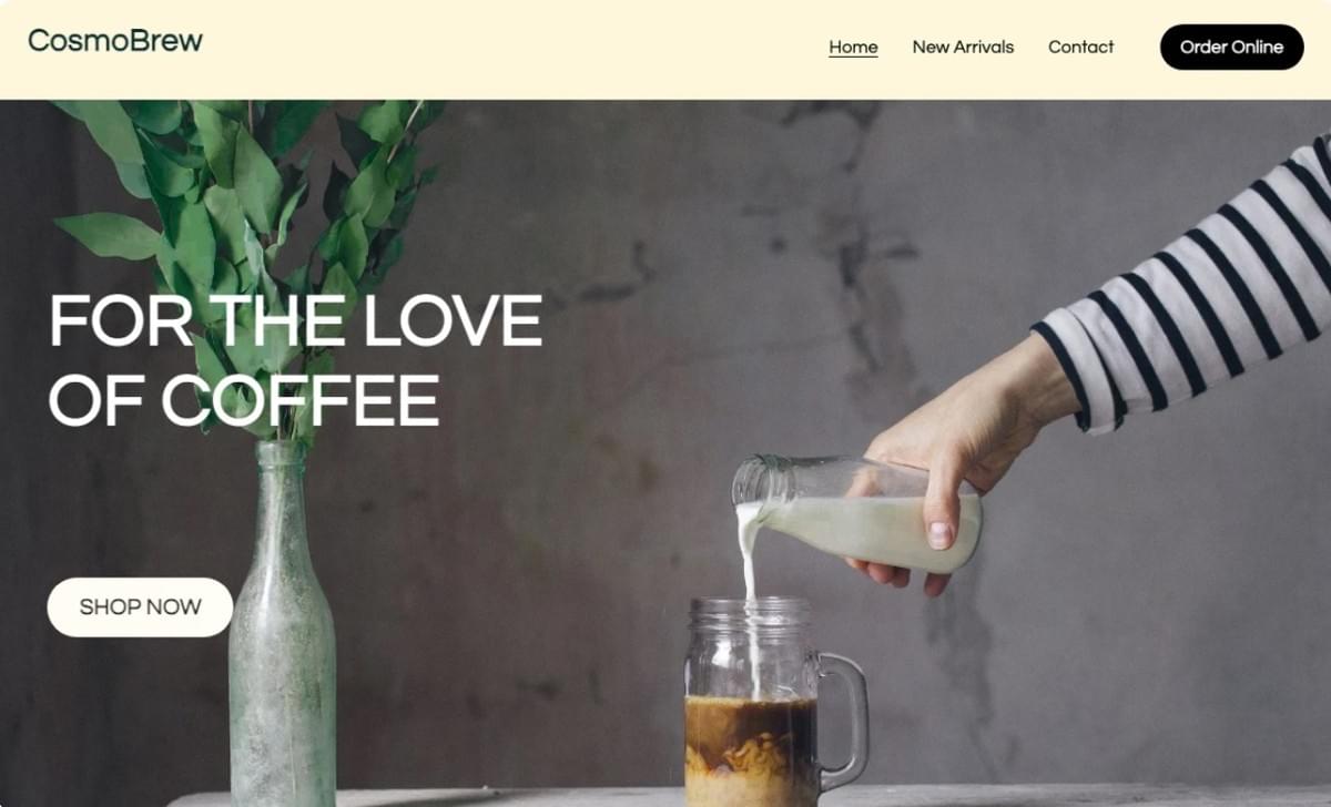 CosmoBrew Sjabloon van Strikingly CosmoBrew Sjabloon van Strikingly