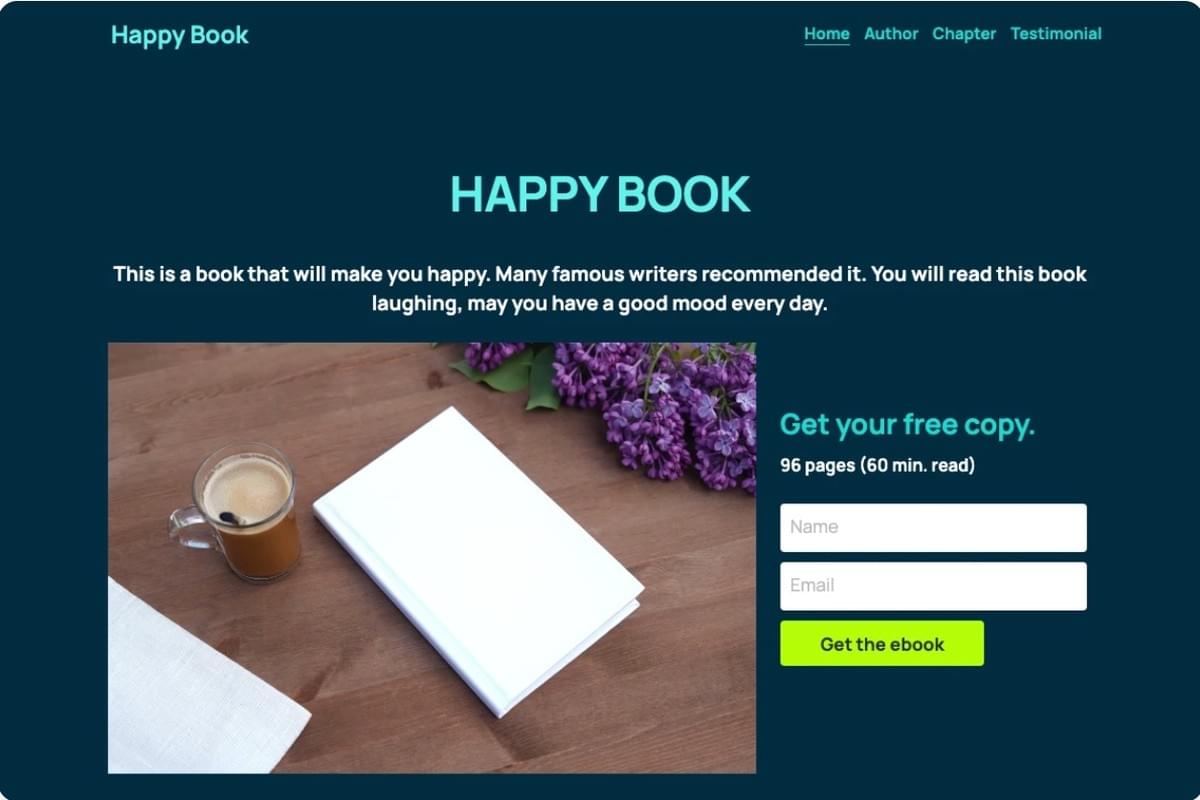 Happy Book-sjabloon van Strikingly Happy Book-sjabloon van Strikingly