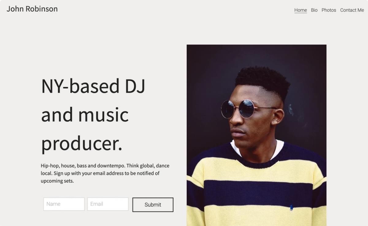 Template DJ do Strikingly Template DJ do Strikingly