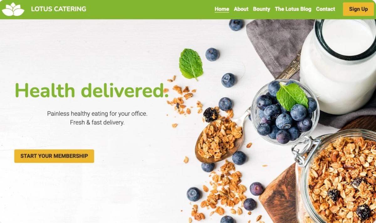 Lotus Catering Template von Strikingly Lotus Catering Template von Strikingly