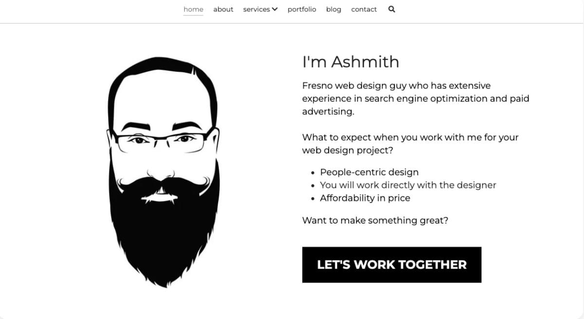 Ashmith-website met een onconventioneel websiteontwerp Ashmith-website met een onconventioneel websiteontwerp