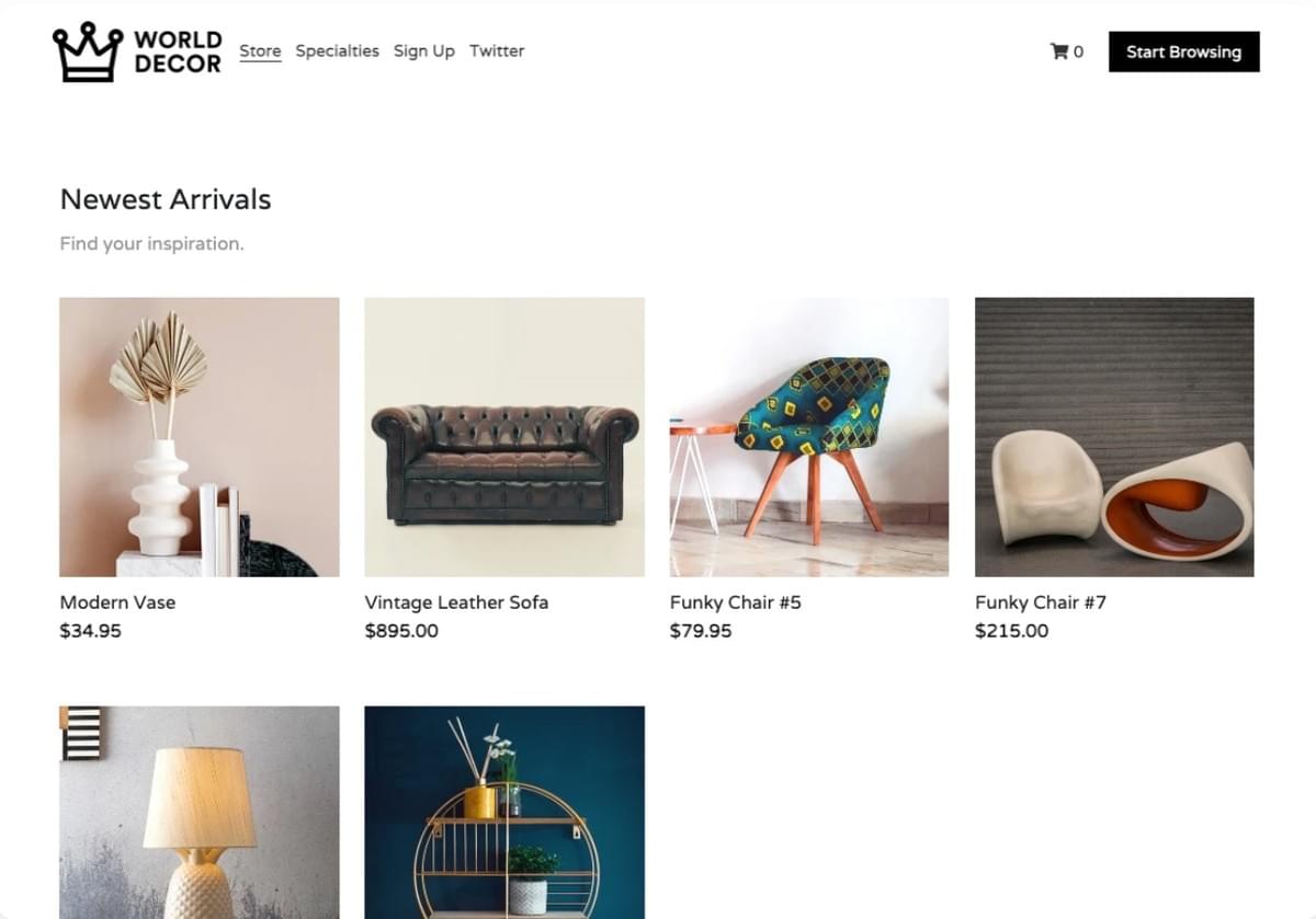 World Decor Template van Strikingly World Decor Template van Strikingly