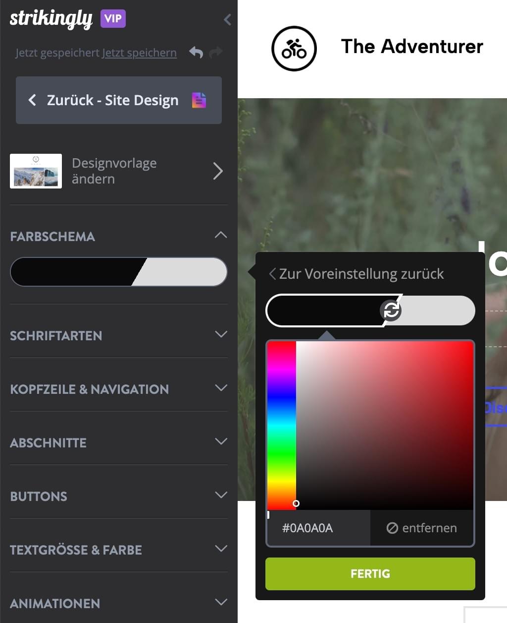Strikingly Farbpicker Strikingly Farbpicker