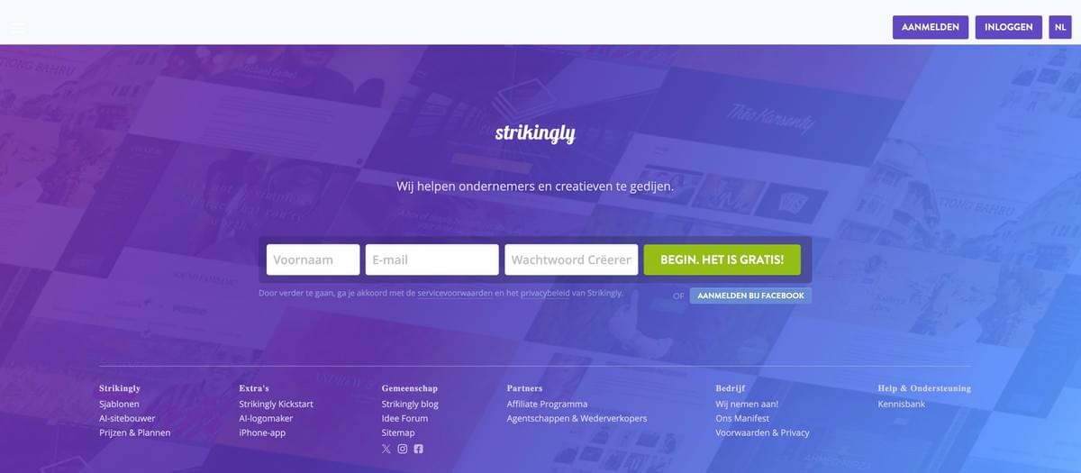 Strikingly Aanmeldingspagina Strikingly Aanmeldingspagina