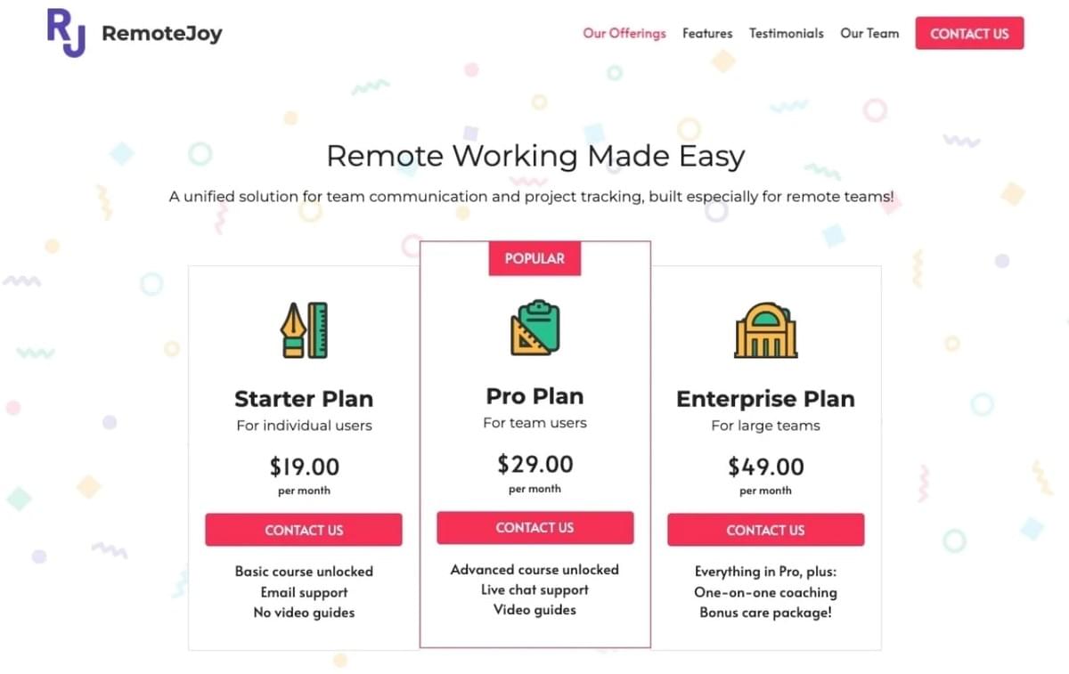 Template Remote Joy da Strikingly Template Remote Joy da Strikingly