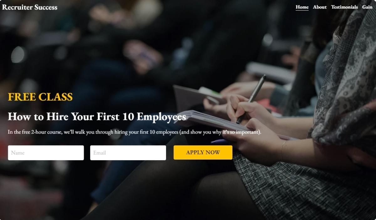 Recruiter Succes Sjabloon van Strikingly Recruiter Succes Sjabloon van Strikingly