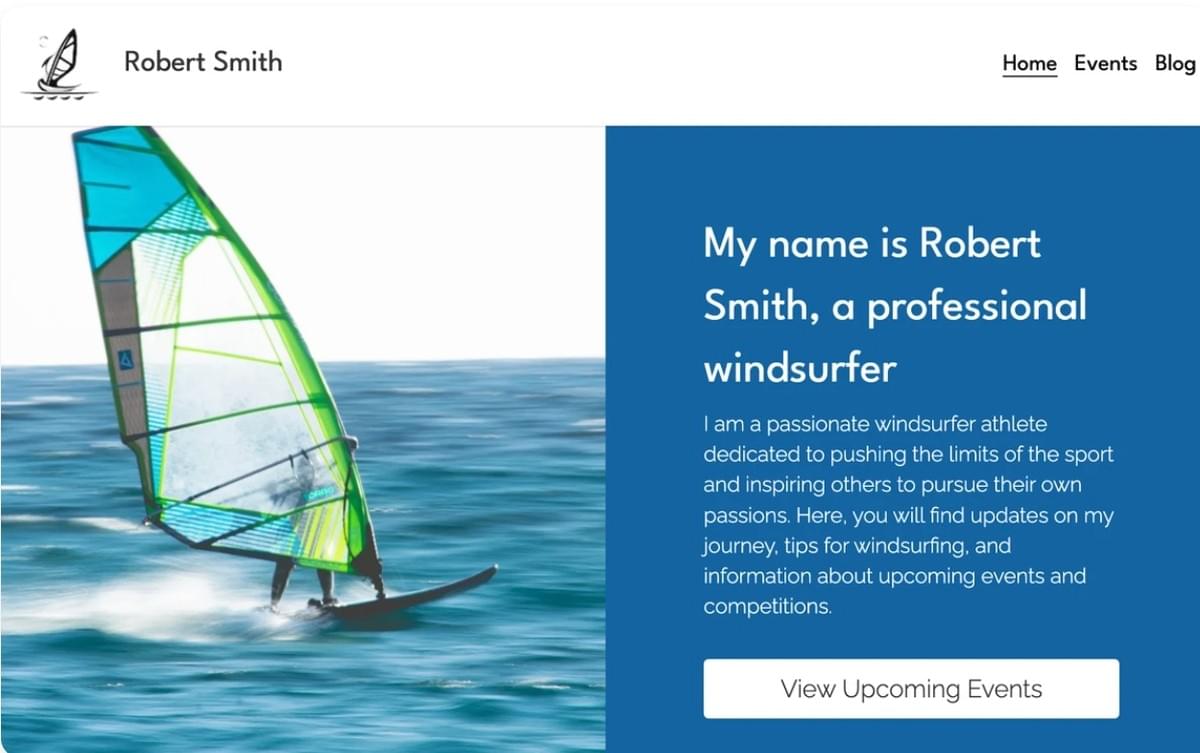Modelo Windsurfer da Strikingly Modelo Windsurfer da Strikingly