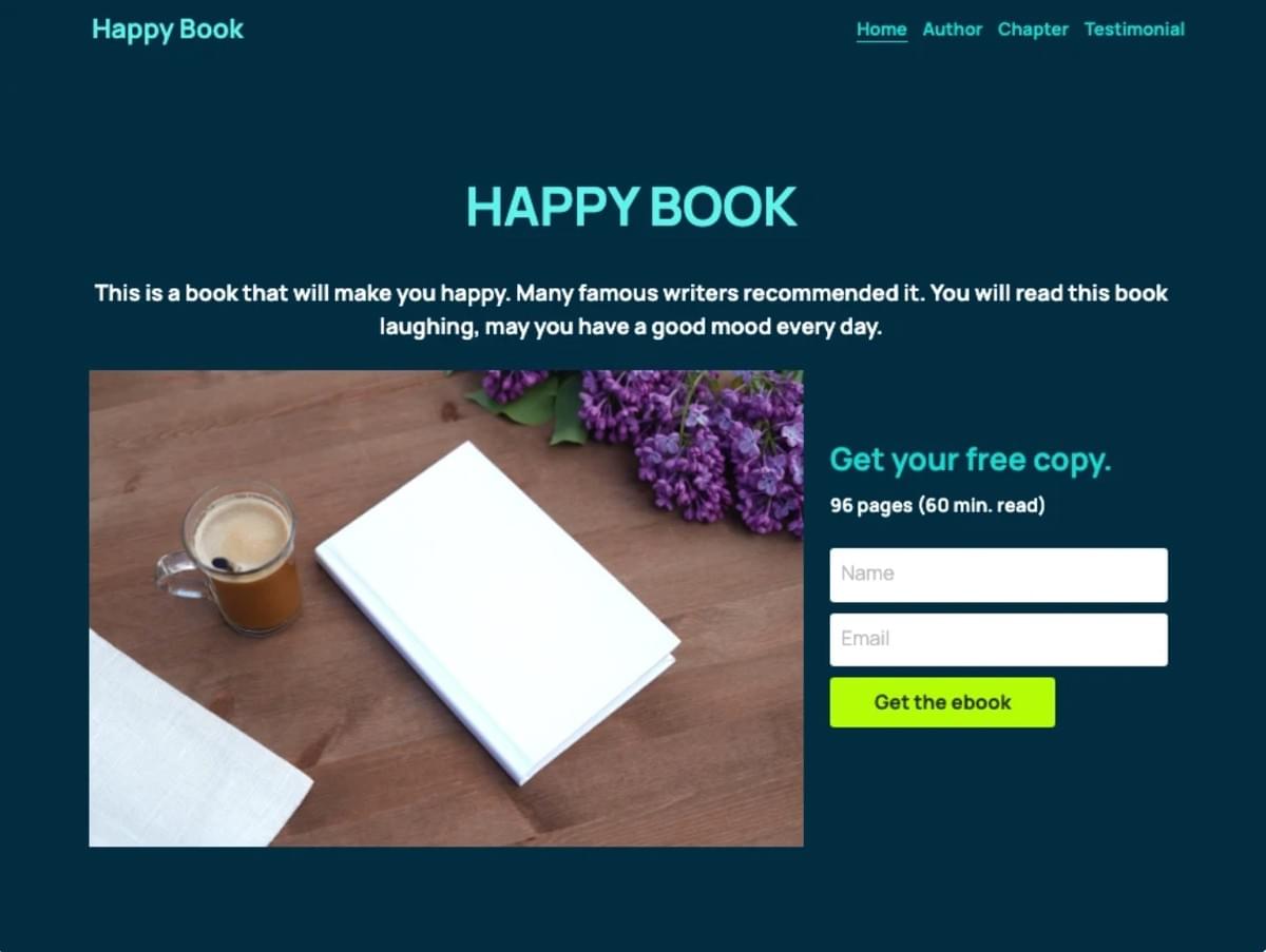 Happy Book – Digitale Download-Vorlage von Strikingly Happy Book – Digitale Download-Vorlage von Strikingly