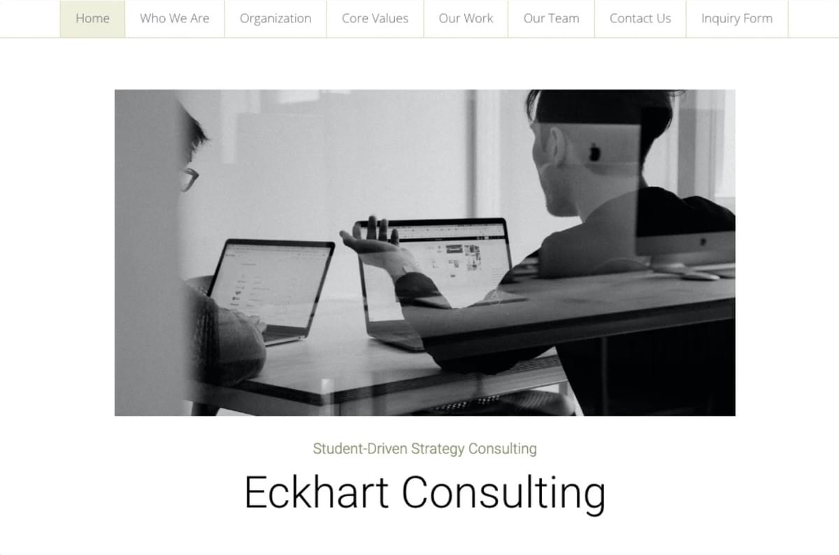 Eckhart Consulting Template van Strikingly Eckhart Consulting Template van Strikingly