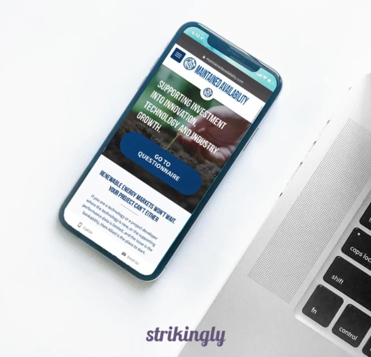 Mobiele website van Strikingly Mobiele website van Strikingly