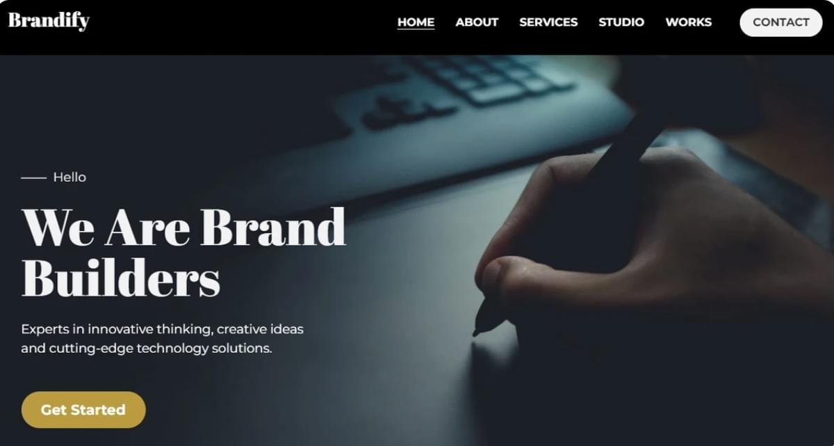 Modelo Brandify da Strikingly Modelo Brandify da Strikingly