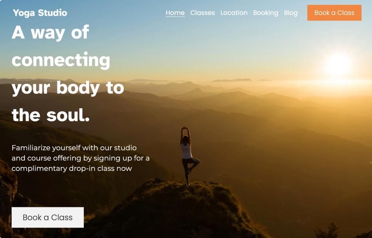 Modelo de Yoga da Strikingly Modelo de Yoga da Strikingly