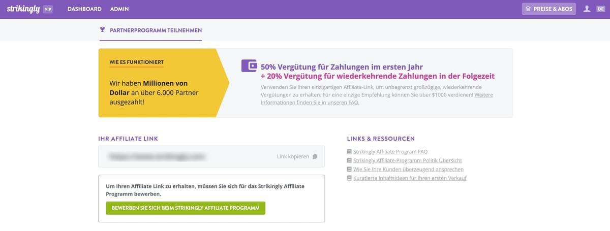 Strikingly Affiliate Programm Strikingly Affiliate Programm