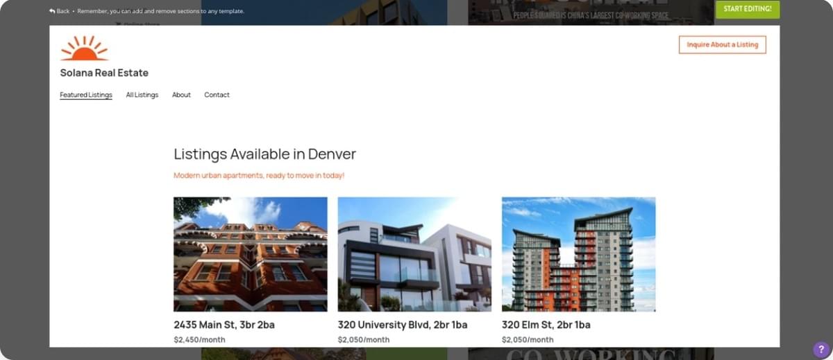 Comece uma empresa imobiliária com a Strikingly - Adicione Listagens de Imóveis Comece uma empresa imobiliária com a Strikingly - Adicione Listagens de Imóveis