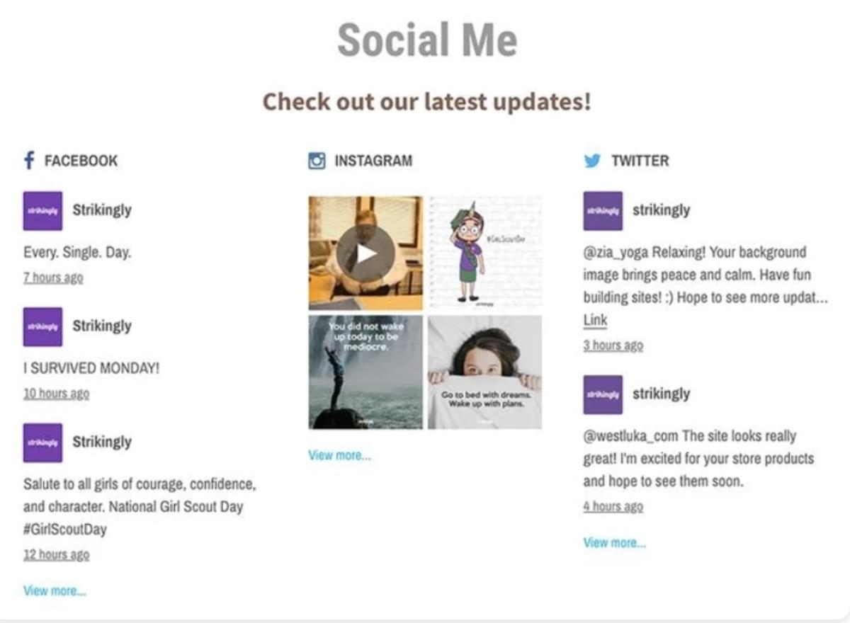 Strikingly Feed do Instagram Strikingly Feed do Instagram