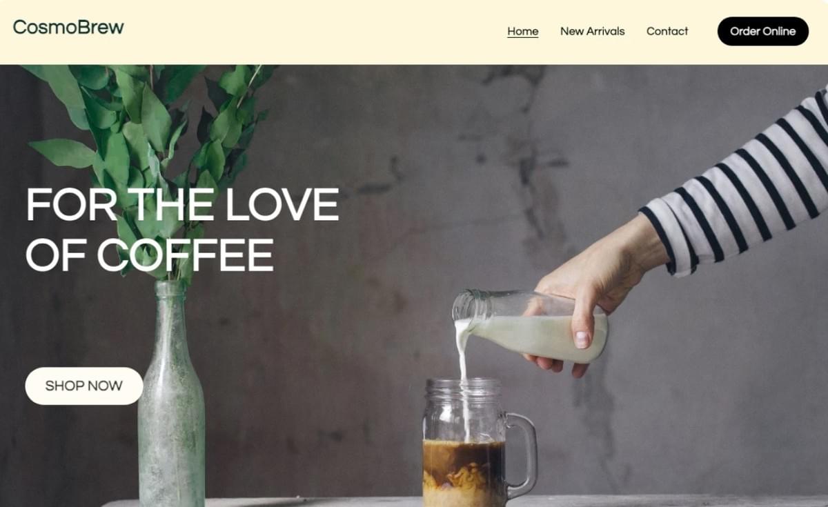 CosmoBrew-sjabloon van Strikingly CosmoBrew-sjabloon van Strikingly