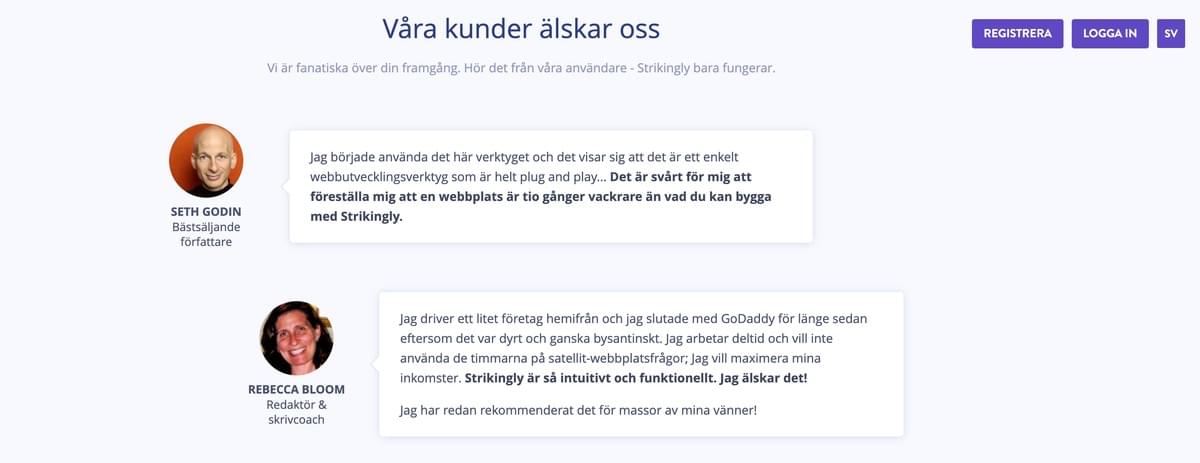 Strikingly Testimonial Strikingly Testimonial