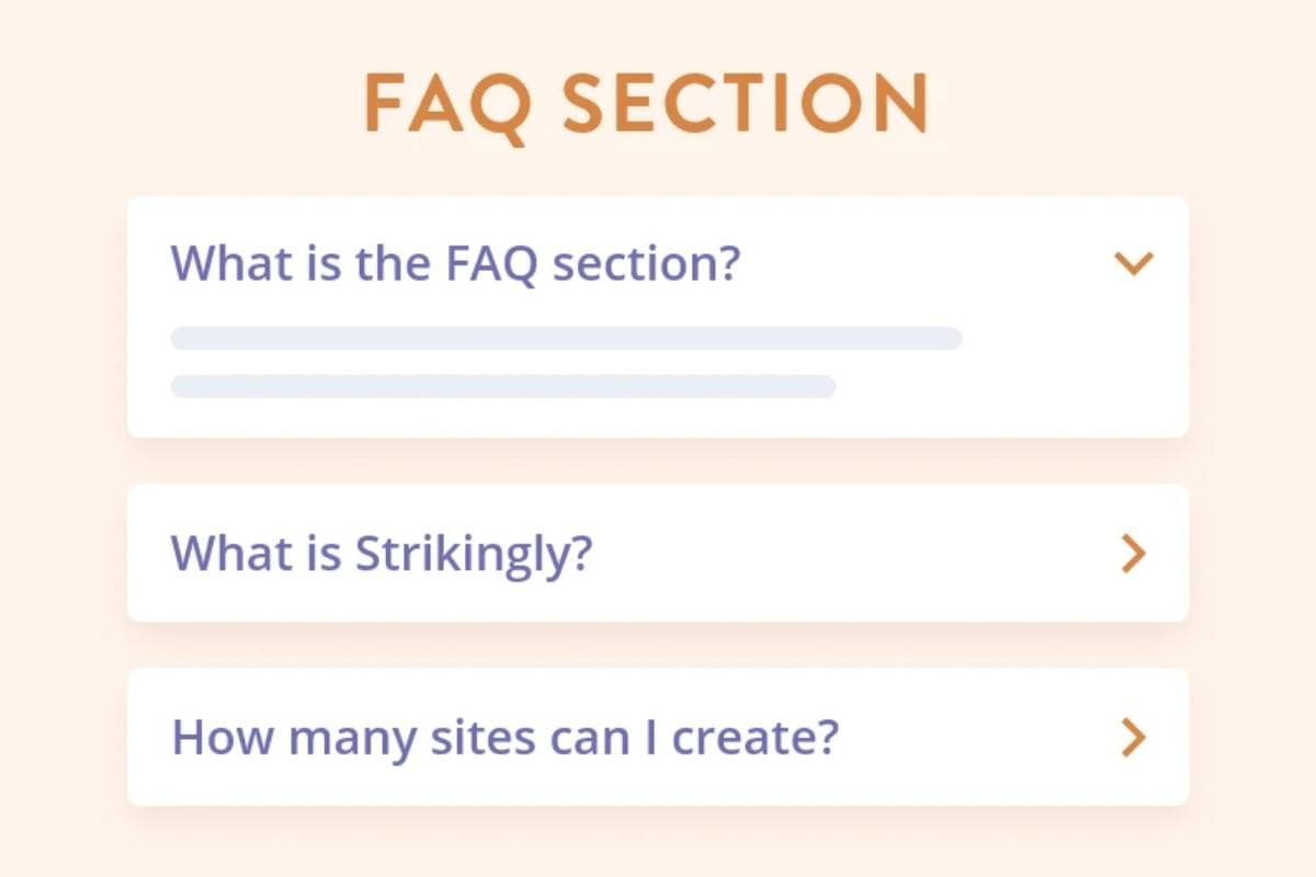 Strikingly FAQ Functie Aankondiging Strikingly FAQ Functie Aankondiging