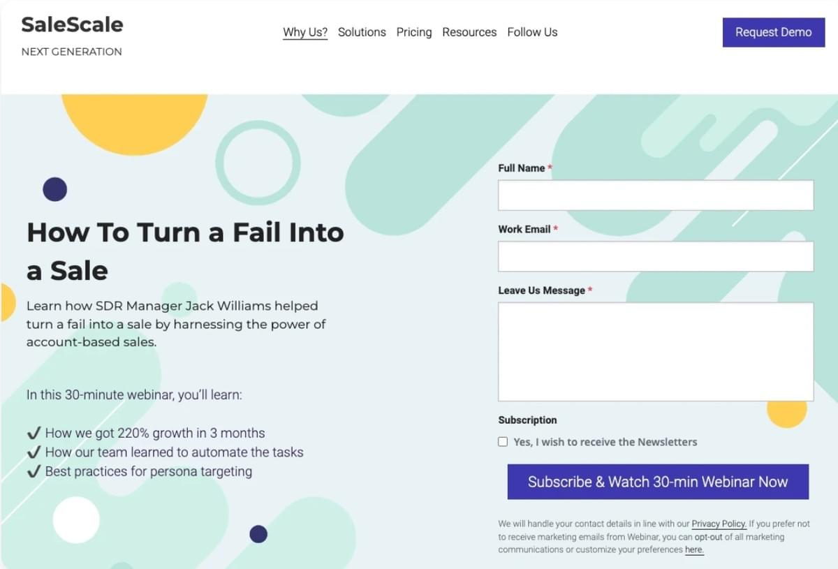 SaleScale Sjabloon van Strikingly SaleScale Sjabloon van Strikingly