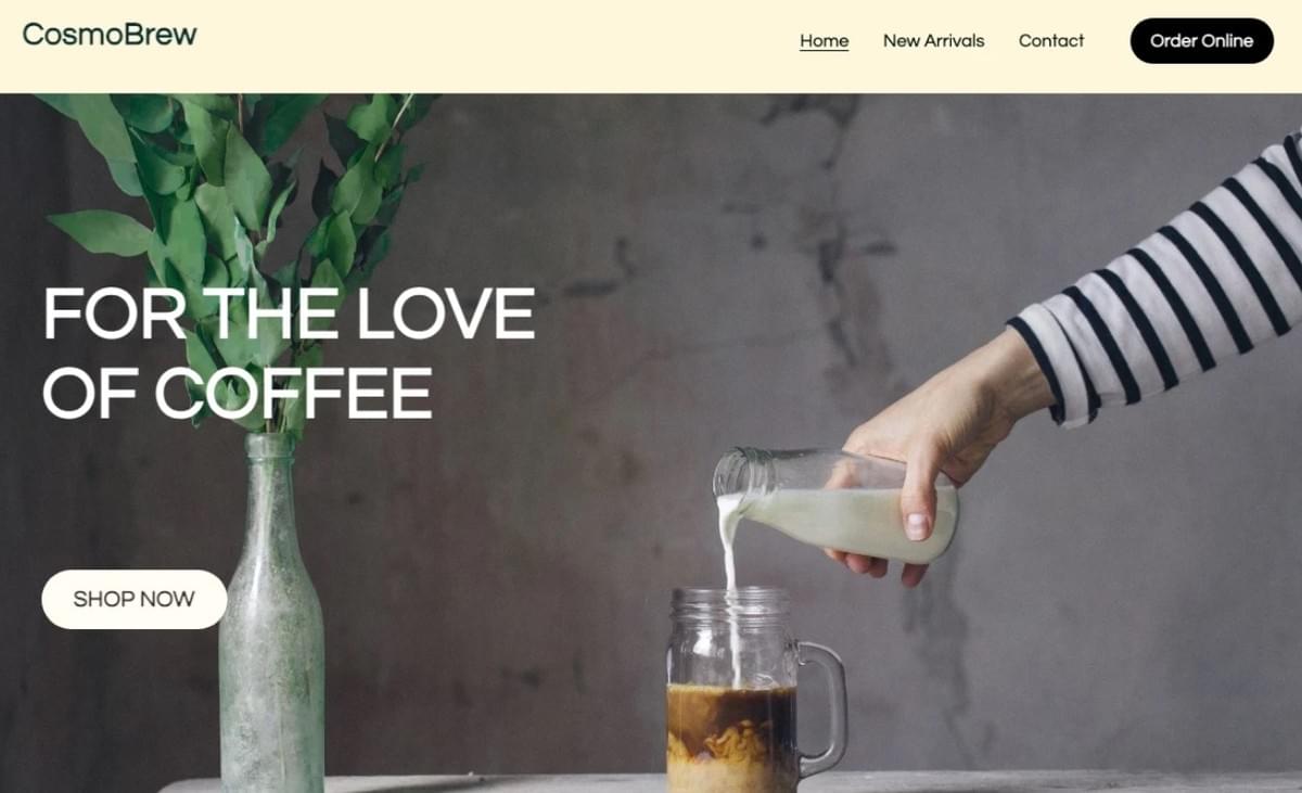 Template CosmoBrew do Strikingly Template CosmoBrew do Strikingly
