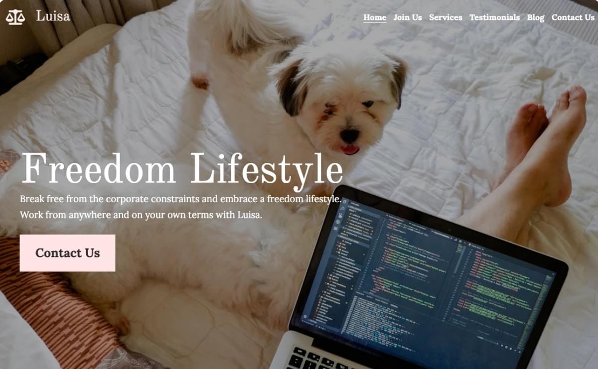 Vrijheid Lifestyle Sjabloon van Strikingly Vrijheid Lifestyle Sjabloon van Strikingly