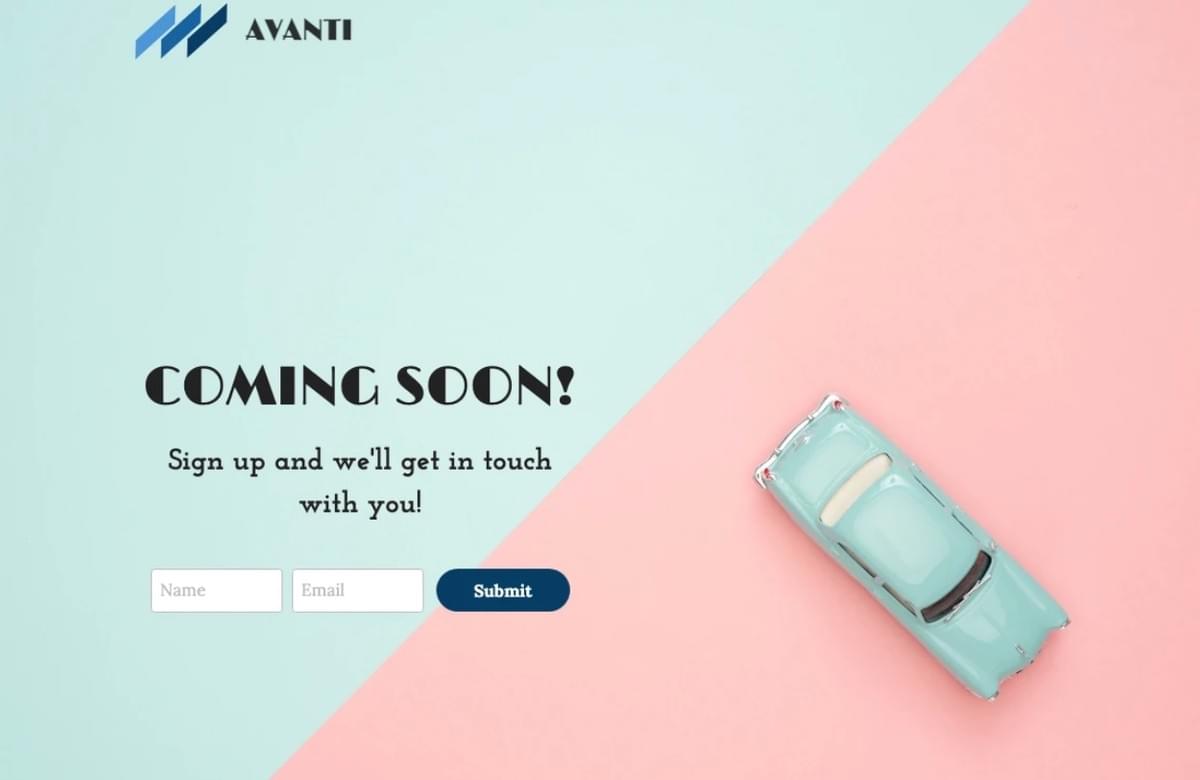 Avanti Sjabloon van Strikingly Avanti Sjabloon van Strikingly