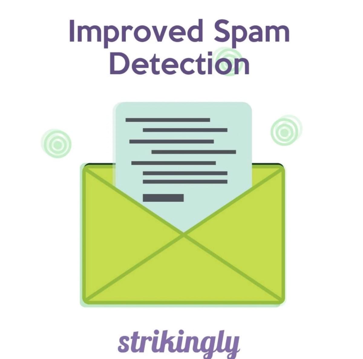 Recurso de deteção de spam da Strikingly Recurso de deteção de spam da Strikingly