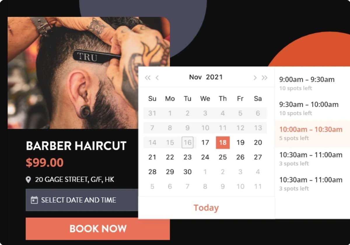 Strikingly Boekingssectie Strikingly Boekingssectie