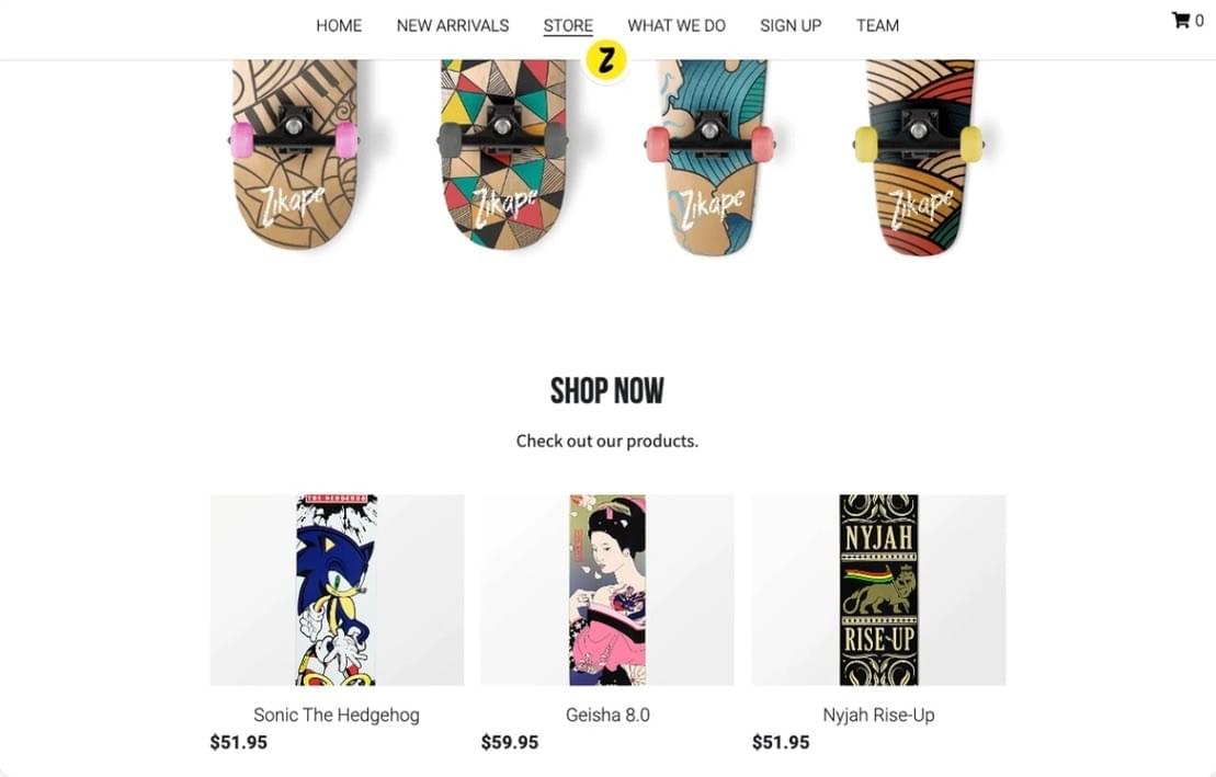 Zikape Online Store Template von Strikingly Zikape Online Store Template von Strikingly