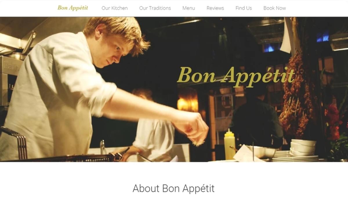 Modelo Bon Appetit da Strikingly Modelo Bon Appetit da Strikingly