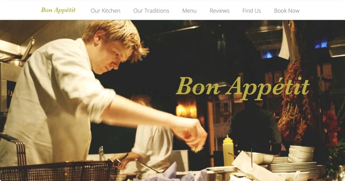 Modelo de Site de Restaurante Bon Appetit do Strikingly Modelo de Site de Restaurante Bon Appetit do Strikingly