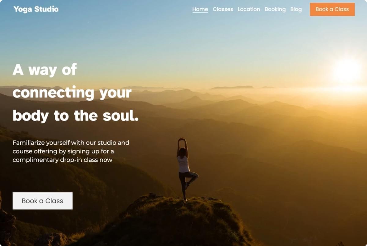 Yoga Sjabloon van Strikingly Yoga Sjabloon van Strikingly