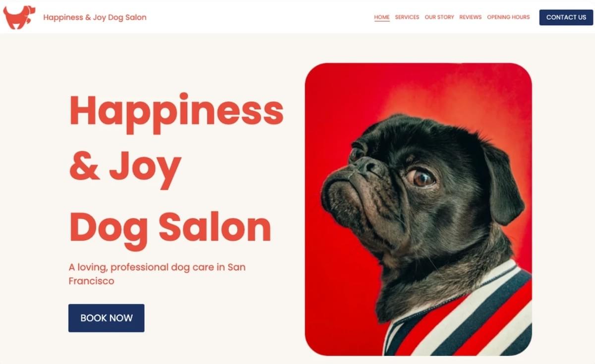 Template Happy Dog Salon da Strikingly Template Happy Dog Salon da Strikingly